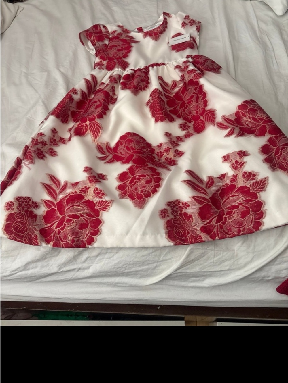 Gymboree White Dress with Red Floral 8
